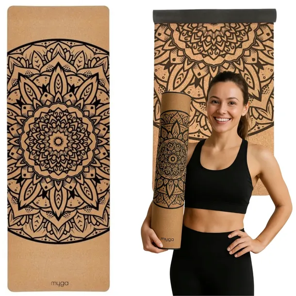 Mata do ćwiczeń jogi myga - Mandala 6mm XL