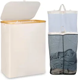 iegrow-150l-xl-2-przedzialowy-kosz-na-pranie-z-bambusowym-uchwytem-i-pokry