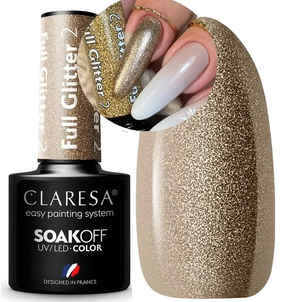 CLARESA LAKIER HYBRYDOWY FULL GLITTER 2