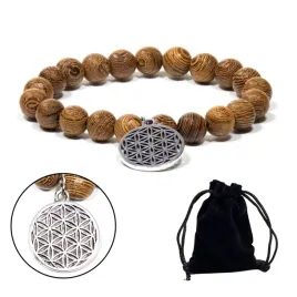 bransoletka-mala-drewniana-wenge-zawieszka-kwiat-zycia-medytacyjna-gratis