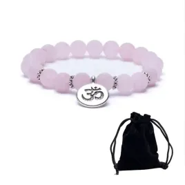 bransoletka-mala-z-rozowego-kwarcu-zawieszka-om-symbol-milosci-gratis