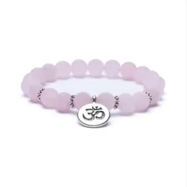 bransoletka-mala-z-rozowego-kwarcu-zawieszka-om-symbol-milosci-gratis