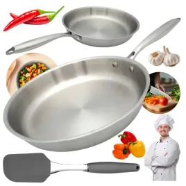 zestaw-patelnia-stalowa-gastro-28cm-indukcja-gaz-loatka-silikonowa-26cm