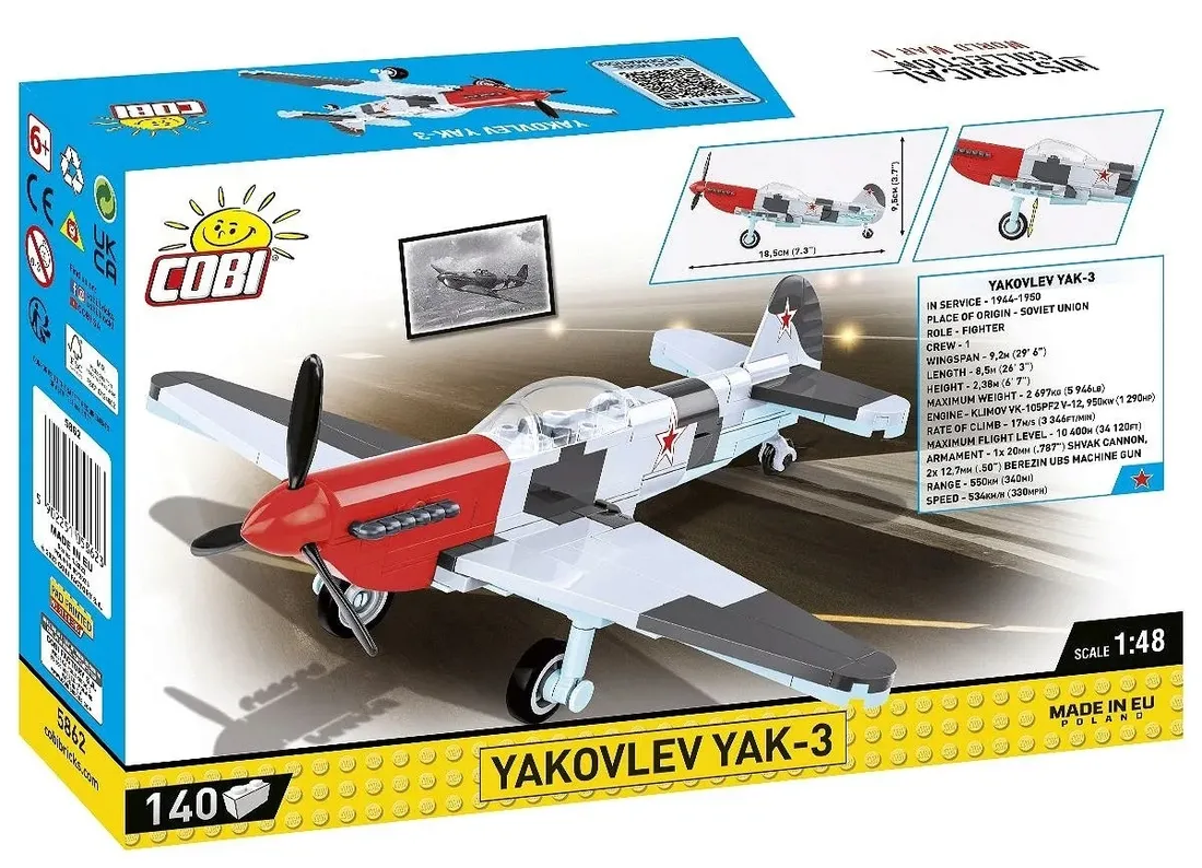cobi-samolot-5862-yakovlev-yak-3-140-elementow