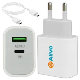 allvo-ladowarka-sieciowa-usb-pd-qc-3-0-1x-usb-1x-usb-c-biala-20w-kabel
