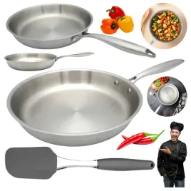komplet-patelnia-stalowa-gastronomiczna-26-cm-loatka-silikonowa-26-cm