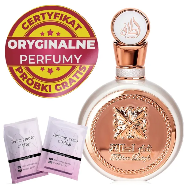 Perfumy Damskie Arabskie Lattafa Fakhar ORYGINALNE 100ml Próbki Certyfikat
