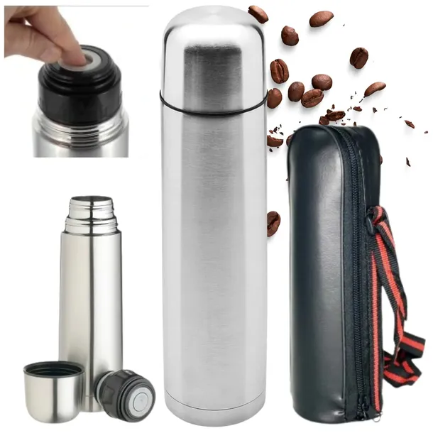 TERMOS STALOWY 500ml Termos Z POKROWCEM Termos DO KAWY Termos NA HERBATĘ