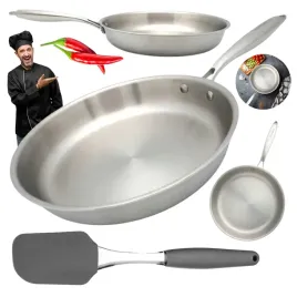 zestaw-patelnia-stalowa-gastro-24cm-gaz-indukcja-loatka-silikonowa-26cm