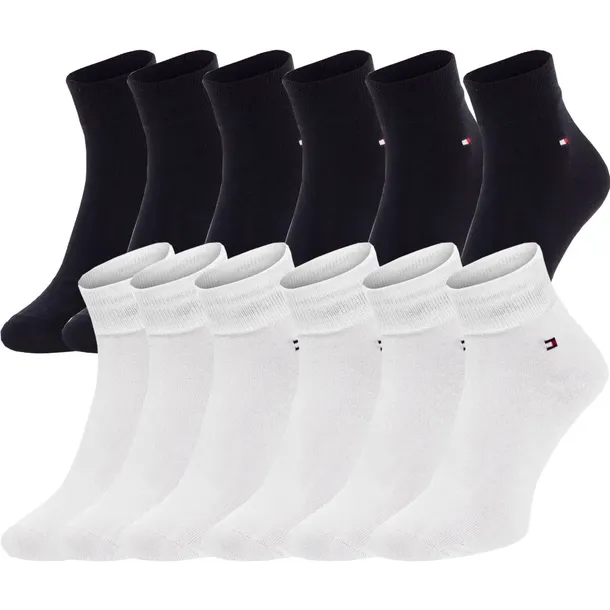 TOMMY HILFIGER MĘSKIE SKARPETY SKARPETKI STOPKI 12P CZARNE/BIAŁE r.43-46