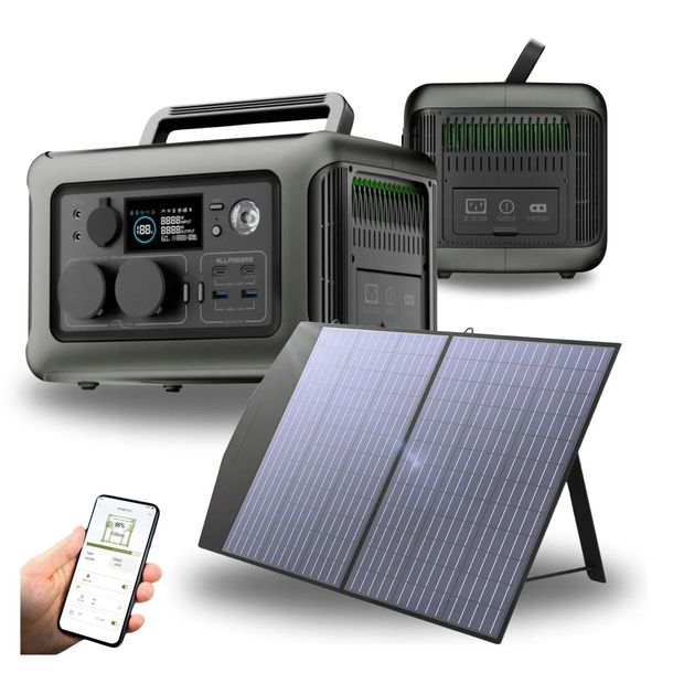 Zestaw Zasilania Powerstation Stacja Allpowers R600 Panel Solar PV 100W