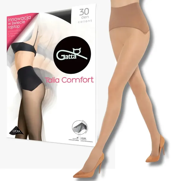 Rajstopy lycra Gatta Talia Comfort 30 den r. 3-4 DAINO BEŻ