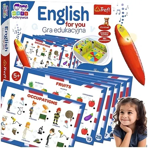 GRA PLANSZOWA EDUKACYJNA ENGLISH FOR YOU MAGICZNY OŁÓWEK TREFL 02113