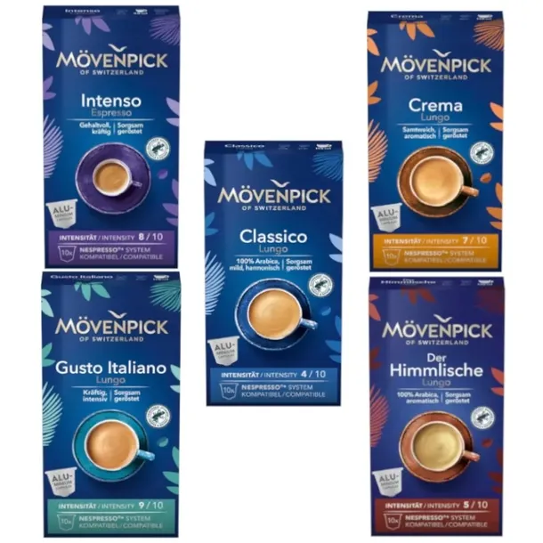 Kapsułki Nespresso Movenpick ZESTAW 5x10szt. MIX Kawa do ekspressu