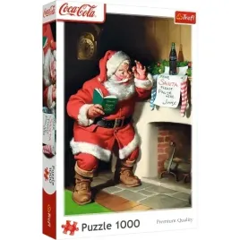 puzzle-1000-coca-cola-mikolaj-przy-kominku-boze-narodzenie-trefl-10922