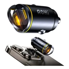 szybka-ladowarka-samochodowa-45w-1x-usb-c-1x-usb-a-aohi-superauto-pd