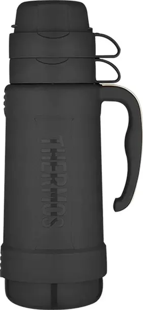 Termos szklany 1,8 l z dwoma kubkami THERMOS - czarny