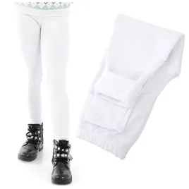 ocieplane-elastyczne-legginsy-dzieciece-getry-produkt-polski-biale-146