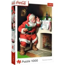 puzzle-1000-coca-cola-mikolaj-przy-kominku-boze-narodzenie-trefl-10922