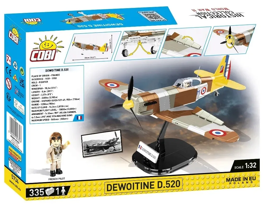 cobi-samolot-5734-dewoitine-d-520-w-wa-335-element