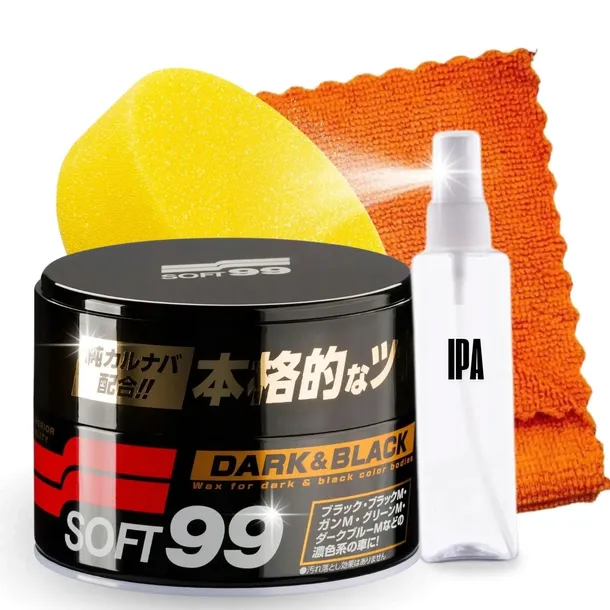 SOFT99 Dark Black 300g Wosk do ciemnych lakierów ZESTAW