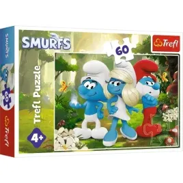 puzzle-60-elementow-smerfy-zaczarowany-las-ukladanka-trefl-17401
