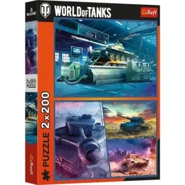 puzzle-2x200-elementow-wolrd-of-tanks-pancerna-misja-ukladanka-trefl-13346