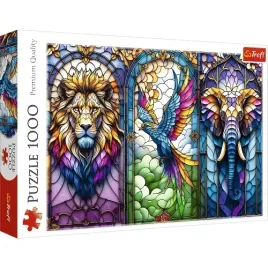 puzzle-1000-elementow-kolorowy-witraz-ze-zwierzetami-ukladanka-trefl-10957