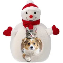 legowisko-dla-zwierzaka-domek-kot-pies-swiateczny-balwan-miekkie-40x40