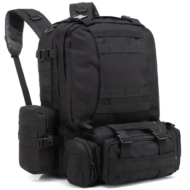 Prawdziwy DUŻY Plecak wojskowy militarny survival taktyczny 60l czarny XXL