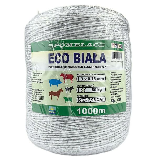 Szpula-Plecionka ECO BIAŁA 1000 m 3x16 mm