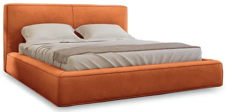 Łóżko Tapicerowane Premium Cassy + pojemnik 160x200 Pomarańczowy
