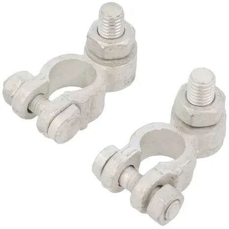 GA 005 KLEMY AKUMULATOROWE FRANCUSKIE MIEDŹ CYNK KOMPLET +/- 500A/800A K10
