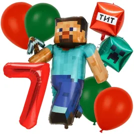 dekoracje-zestaw-balonow-na-7-urodziny-ludzik-tnt-creeper-8szt
