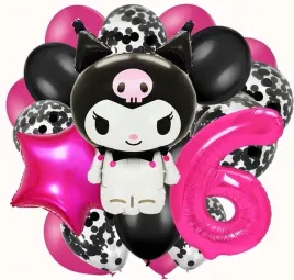 balony-zestaw-balonow-dekoracje-na-6-urodziny-kuromi-18szt