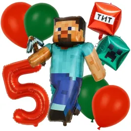 dekoracje-zestaw-balonow-na-5-urodziny-ludzik-tnt-creeper-8szt