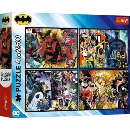 puzzle-batman-w-akcji-4x250-elementow-bohaterowie-dc-ukladanka-trefl-13310
