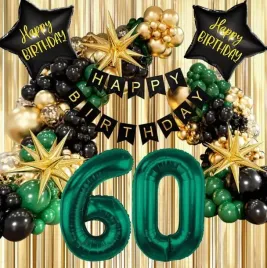 scianka-balony-zestaw-balonow-na-60-urodziny-butelkowa-zielen-91szt