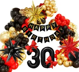 balony-scianka-dekoracje-zestaw-balonow-na-30-urodziny-90-szt