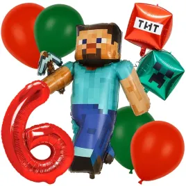 dekoracje-zestaw-balonow-na-6-urodziny-ludzik-tnt-creeper-8szt