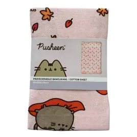 pusheen-przescieradlo-bawelniane-rozowe-ze-wzorem-1-90x200x25cm