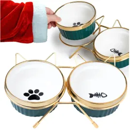 miska-dla-kota-psa-podwojna-2x300ml-stojak-ceramiczna-zlota-uszy-zestaw