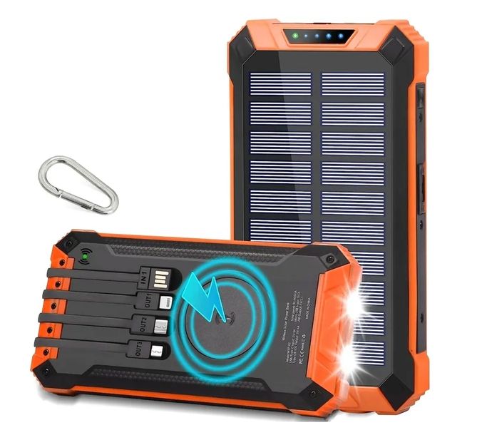 POWER BANK SOLARNY ŁADOWARKA POWERBANK INDUKCYJNY 30000mAh 6xUSB LATARKA