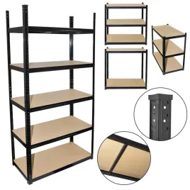 regal-magazynowy-220x110x45cm-czarny-metalowy-mocny-garazowy-175kg-na-polke