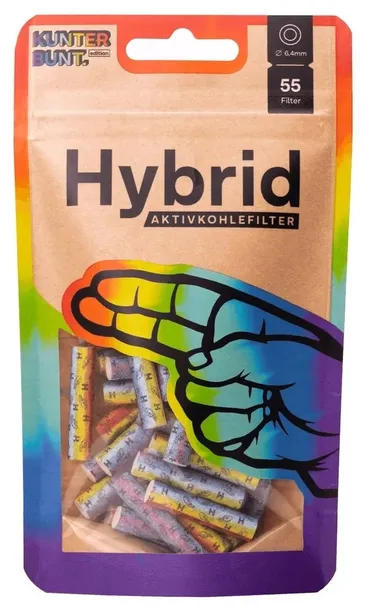 Filtry z węglem aktywnym Hybrid Rainbow 55szt. 6,4mm