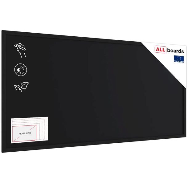 Tablica kredowa czarna 120x60 cm rama drewniana CZARNA ECO