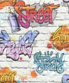 tapeta-graffiti-biale-szare-3d-cegly-mlodziezowa-do-pokoju-mlodziezowego