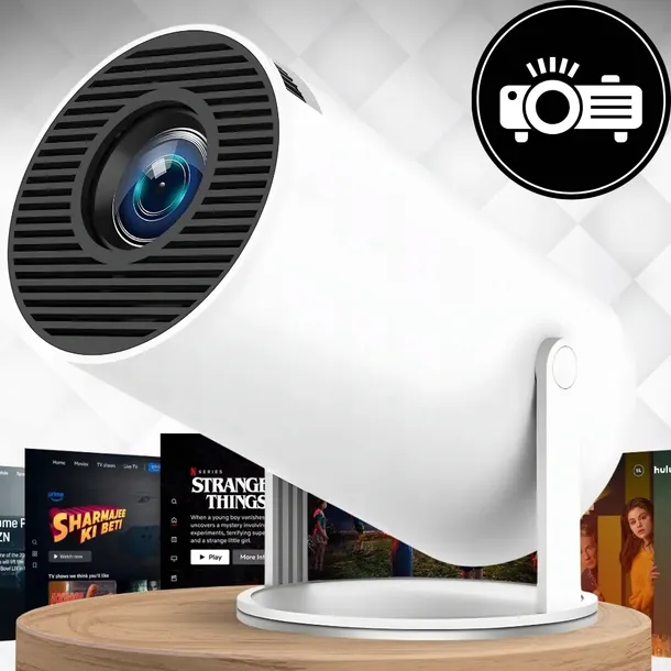 PROJEKTOR RZUTNIK MINI PRZENOŚNY ANDROID LED WIFI FULL HD SMART TV HY300