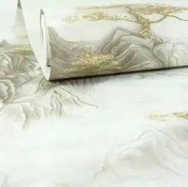 tapeta-drzewo-drzewka-w-bezowych-gorach-efekt-3d-zloty-brokat-zmyw-winyl