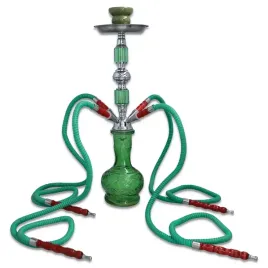 fajka-wodna-shisha-44cm-z-czterema-wezami-4-weze-zielona